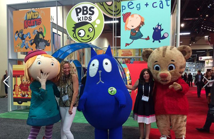 Alison Grand and Laura Liebeck of Grand Communications join the stars of the PBS KIDS hit TV series Daniel Tiger’s Neighborhood and Peg + Cat at Licensing Expo 2015
